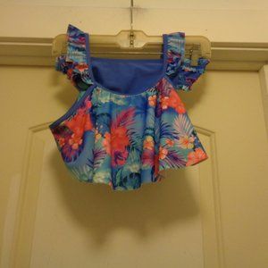 WONDER NATION SWEET RUFFLES FLORALS TANKINI SET GIRLS 18 XXLG